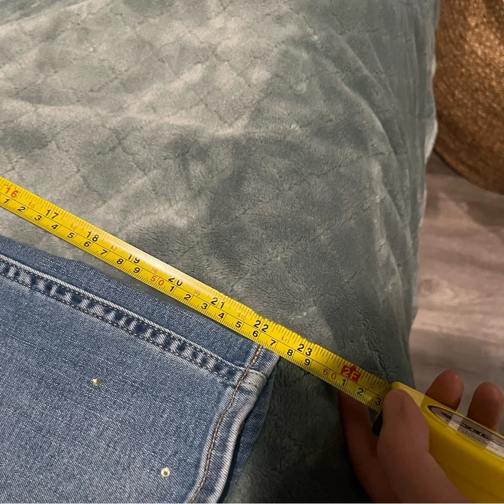 Abercrombie Kids Girls High Rise Wide Leg Rhinestone‎ Jeans Blue 11/12 Short